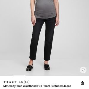 Gap Maternity True Waistband Full Panel Girlfriend Jeans - Black